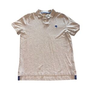 Men's Express Modern‎ Fit Size Medium Gray Royal Blue Short Sleeve Polo Emblem